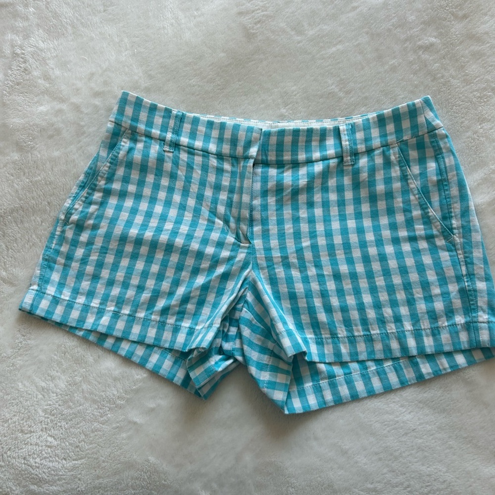 J.Crew Blue Gingham Shorts Size 6 Cotton Summer Preppy Casual - Picture 2 of 12